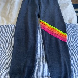Aviator Nation Chevron 5 Sweatpants - Charcoal Gray + Neon (discontinued!!) ☀️